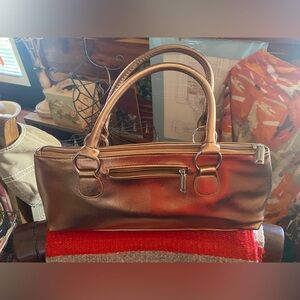 Metallic Bronze Women’s Top-Handle Bag